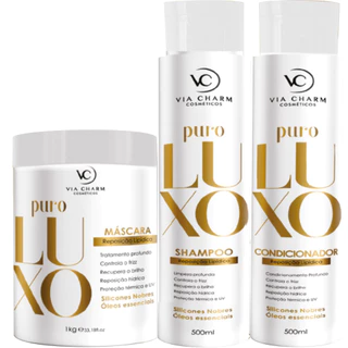 Kit Puro Luxo Via Charm Cosméticos Tratamento Profissional