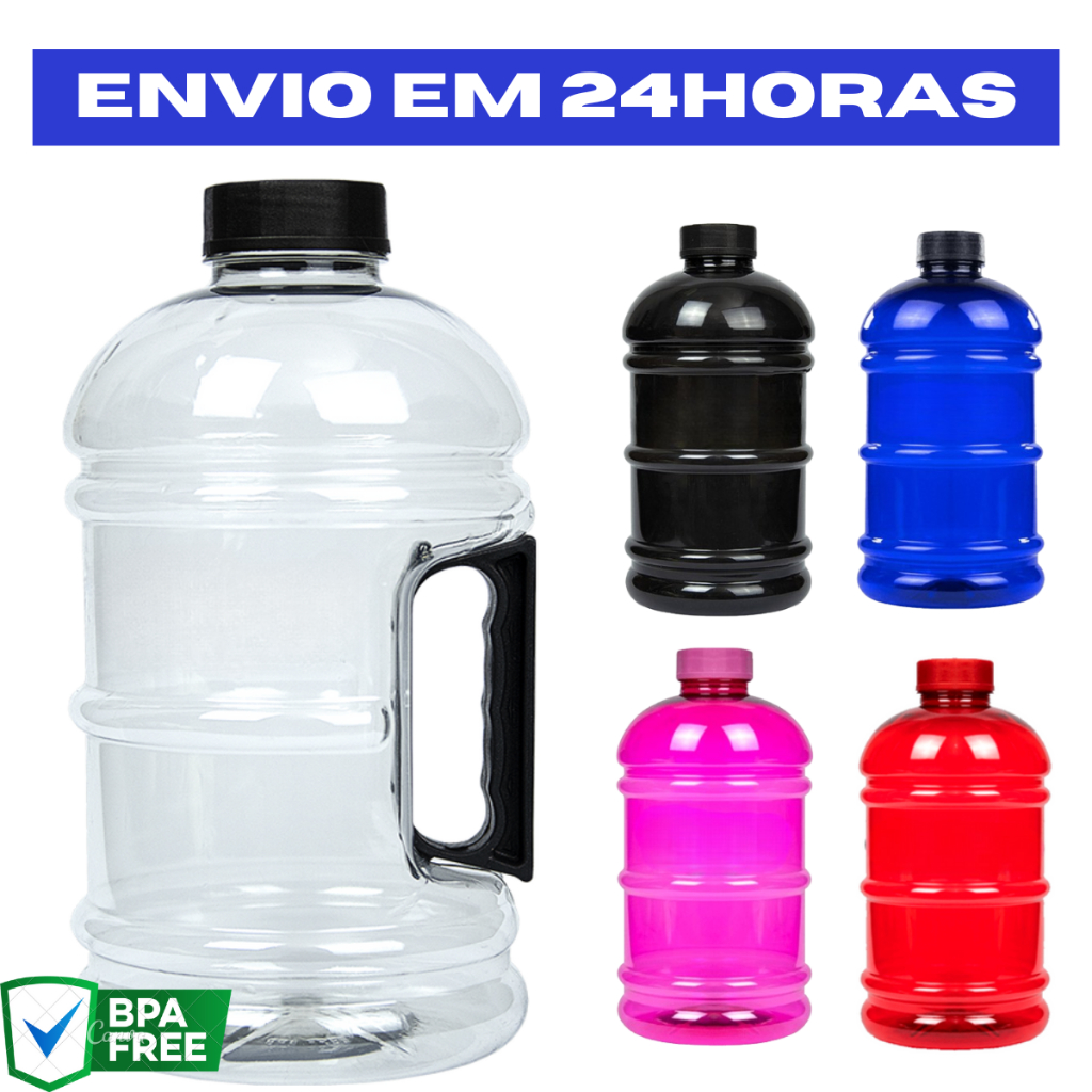 Kit 3x Garrafa de Água 2 Litros com Alça 100% Anti-Vazamentos Envio Imediato