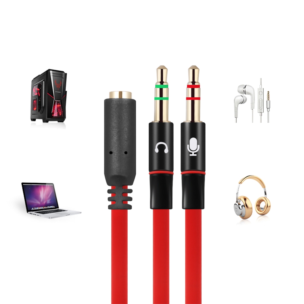 Adaptador Cabo De Áudio P3 Fêmea Para 2 P2 Macho PC - RE-CBO-01