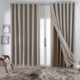 Cortina Voil Gaze de Linho com Forro Blackout em Tecido de 2,60 a 5,00 metros de largura em Oferta na Shopee