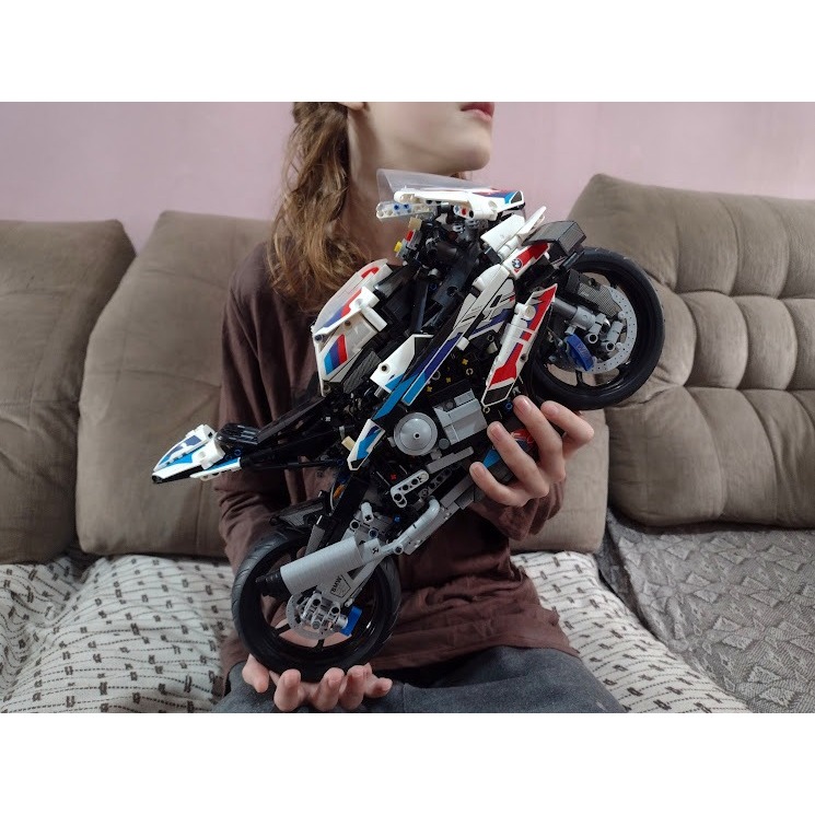moto gigante bmw blocos de montar igual a lego technic 1920 peças lacrada 42130