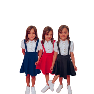 Salopete Infantil SOB ENCOMENDA!! Godê Saia com Suspensório Jardineira Vestido Feminino Midi Moda Evangélica