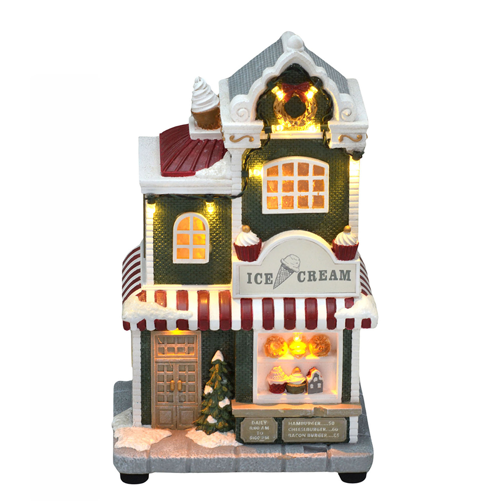 Sorveteria Ice Cream Vila Natalina com Luz e Som 22cm