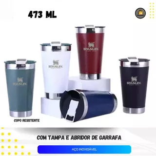 Copo Térmico com Tampa E Abridor 473ml Com Logo