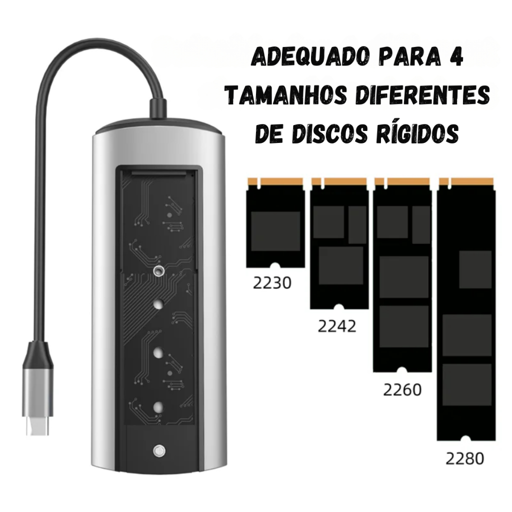 Hub Dock Station 6 Em 1 Usb-c Slot M.2 Sata Ssd Hdmi 4k | Shopee