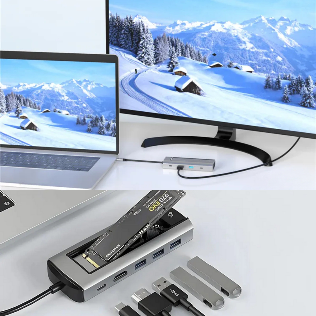 Hub Dock Station 6 Em 1 Usb-c Slot M.2 Sata Ssd Hdmi 4k | Shopee