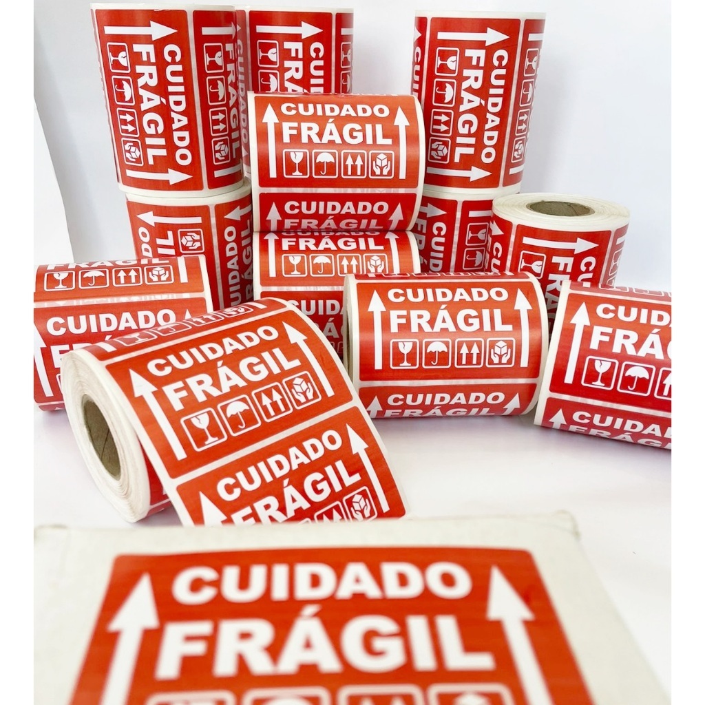 KIT Etiqueta FRÁGIL 2000 ETIQUETAS (CUIDADO FRÁGIL) | Shopee Brasil