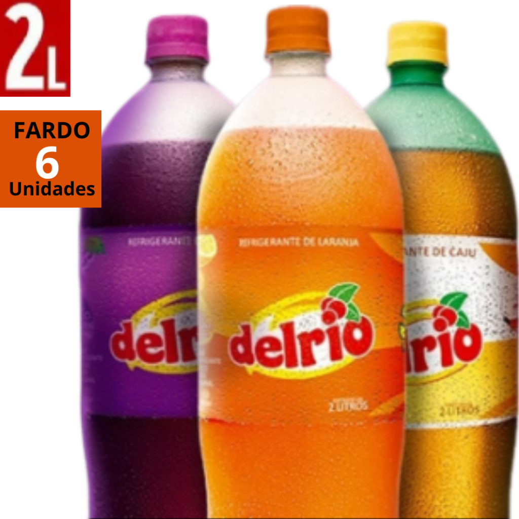 KIT 1 Fardo com 6 Guaraná Delrio 2 Litros o Melhor Refrigerante Pet do ...