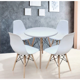 Conjunto Sala de Jantar Mesa Eames 70 cm + 4 Cadeiras Eames Pp Cores