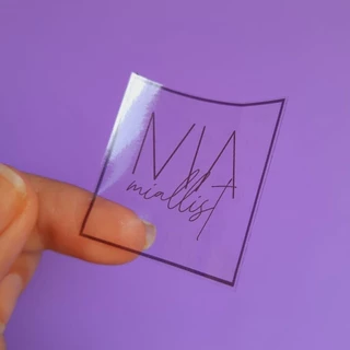 ADESIVOS/RÓTULOS EM VINIL TRASPARENTE- PERSONALIZADO- Á PROVA D'ÁGUA- QUADRADO OU REDONDO