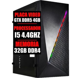 Pc Gamer DDR4 Intel Core I5 9 Geração 4.4Ghz / GeForce GTX 4gb Ddr5 / 32gb Ram / Ssd 480gb