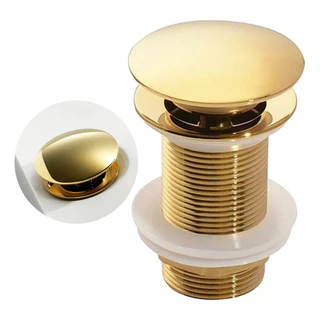 Valvula Ralo Click Dourado Gold ou Preto Pia Lavatório Cuba Metal 7/8