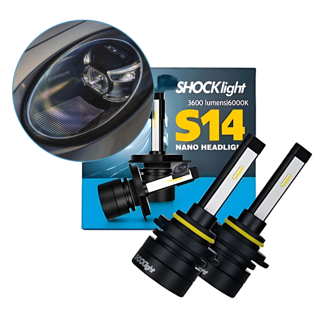 Par Lâmpada Super Led Farol Carro Moto Automotiva Nano Shocklight S14 ...