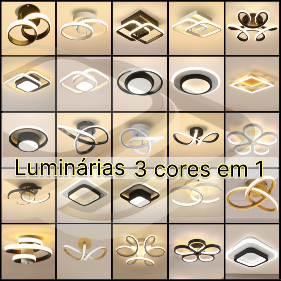 Luminária De Teto Plafon Led Moderna Lustre para Corredor Sala Quarto