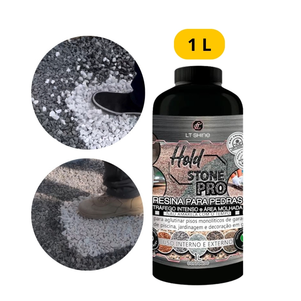 Fixador De Pedras Soltas Hold Stone Pro 1L Cola Pedras Maior Resistencia Melhor Fixação - Lt Shine