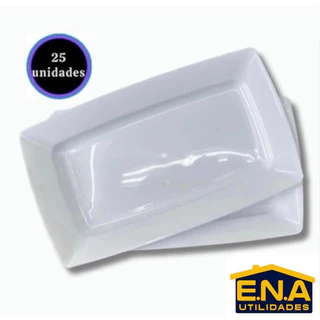 Kit 25 Bandejas Petisqueira Plástico branca Lanches Porções Petisco Festas Lanchonete casa Churrasco