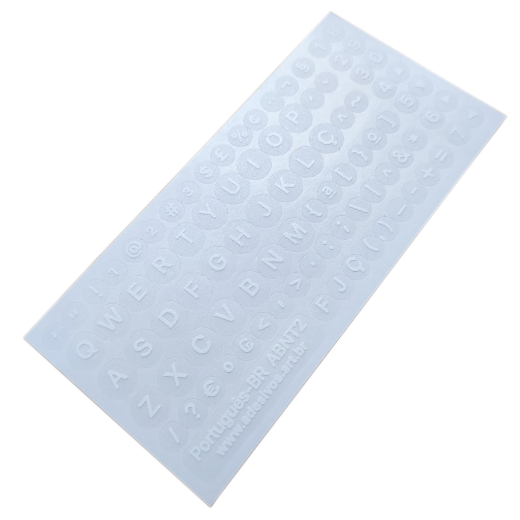 Adesivos Redondos Etiquetas Teclado Iluminação (Branco)