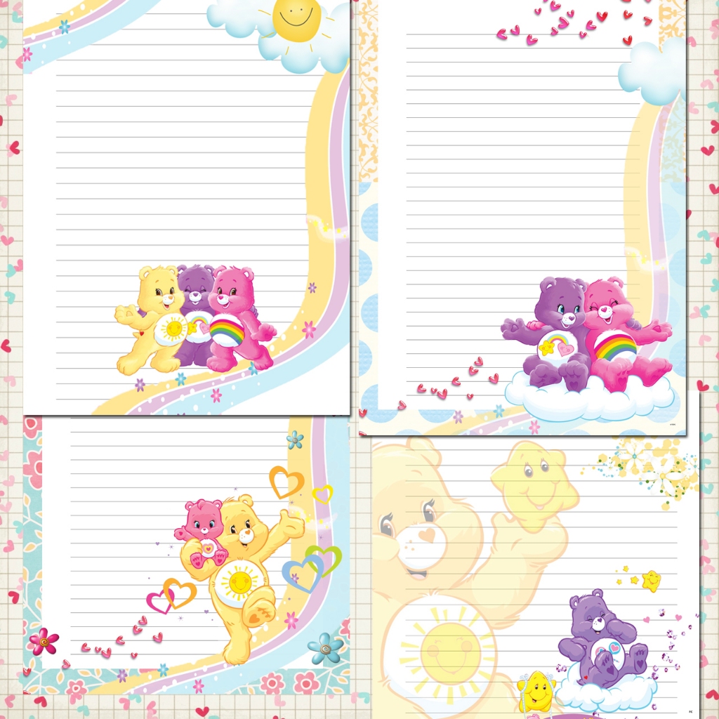 Papel de Carta Ursinhos Carinhosos (6 papéis) A5 90g | Shopee Brasil