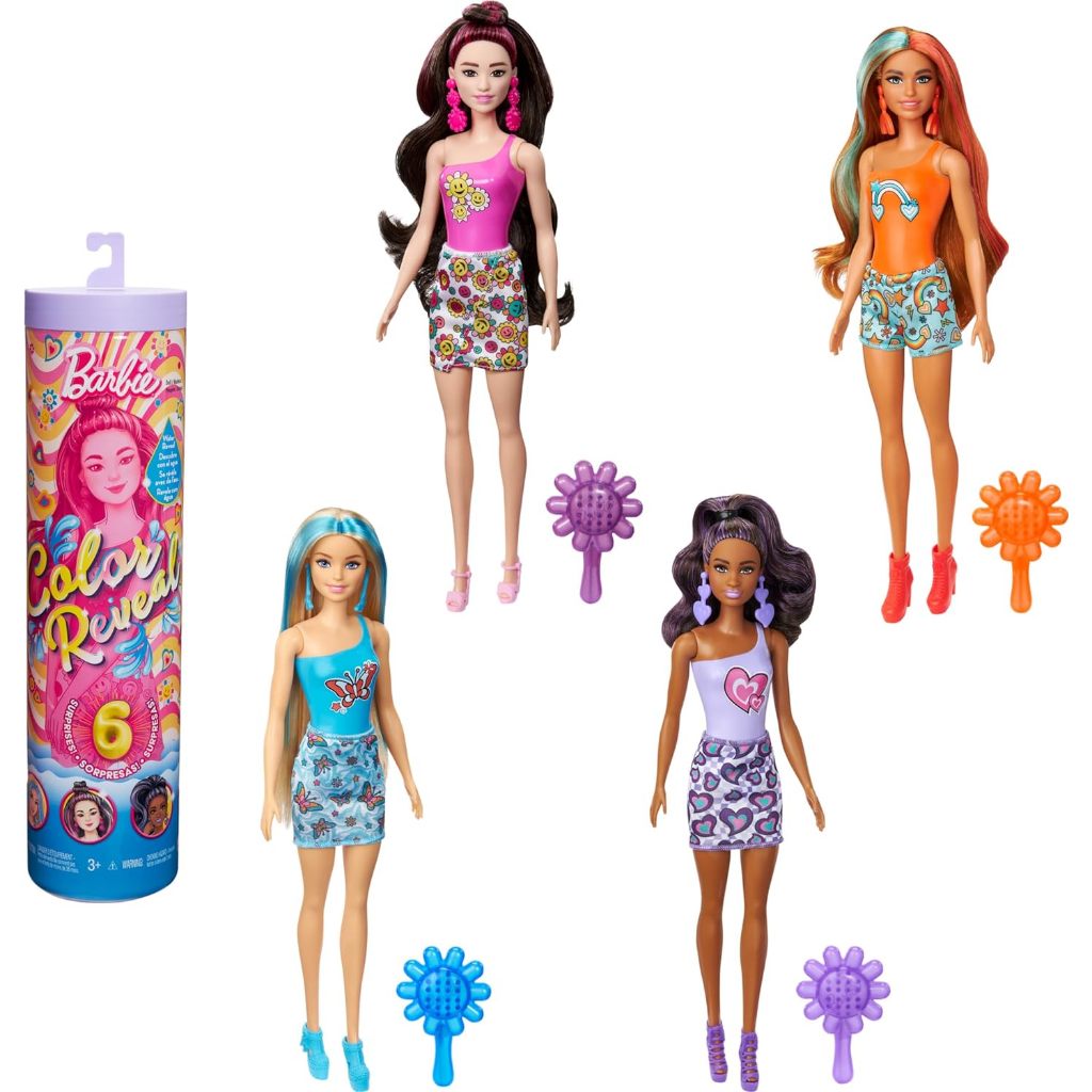 Boneca Barbie Color Reveal Mattel MUDA DE COR FAÇA SUA ESCOLHA: SEREIA ARCO IRIS BALAIRINA