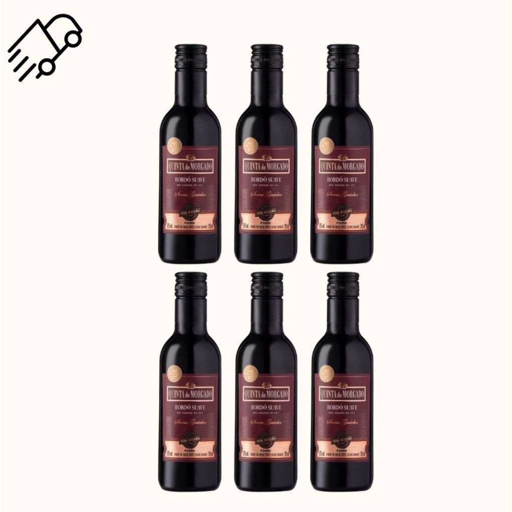 Pack 6 Un Mini Vinho Quinta Do Morgado Tinto Suave ou Dalla Valle 245ml lembrancinha casamento
