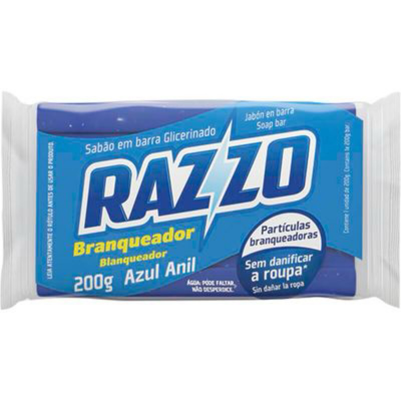 Sabão em Pedaço Razzo Azul Pacote com 200g | Shopee Brasil