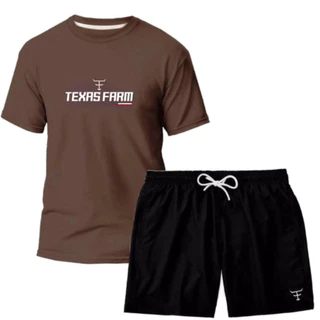 Kit Camiseta e Short Tactel Masculino Country Texas Promoção