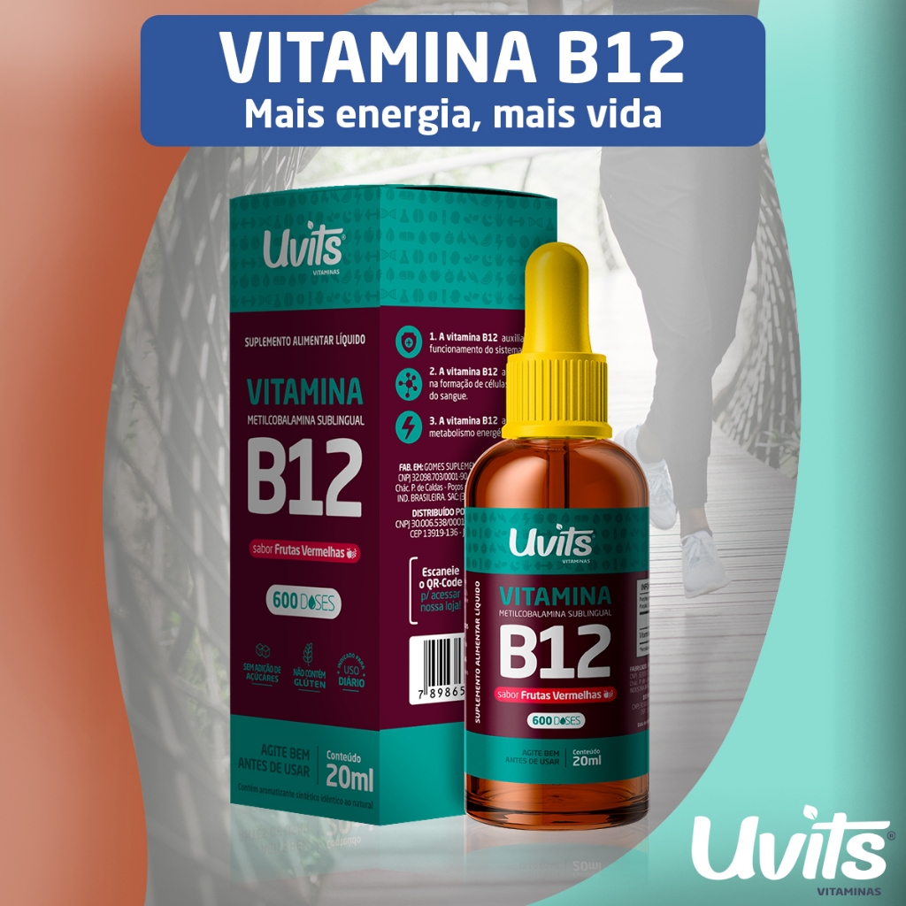 Vitamina B12 Metilcobalamina Sublingual Gotas Líquida 20ml Ideal Para ...