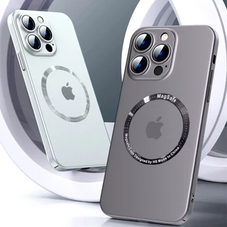 Capa Magsafe simples para iPhone 11 12 12 pro max 13 13 pro max 14 14 plus 14 pro max com proteção magnética e de lente