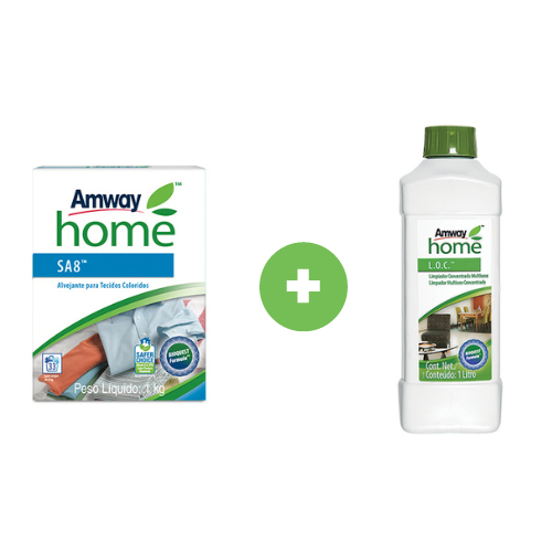 Kit LOC Multiuso 1L + SA8 Alvejante para Tecidos Coloridos 1KG ...
