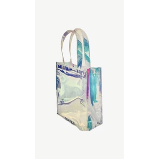 Sacola Holográfica Bolsa Tote Embalagem Presente Tamanho 22x20x10