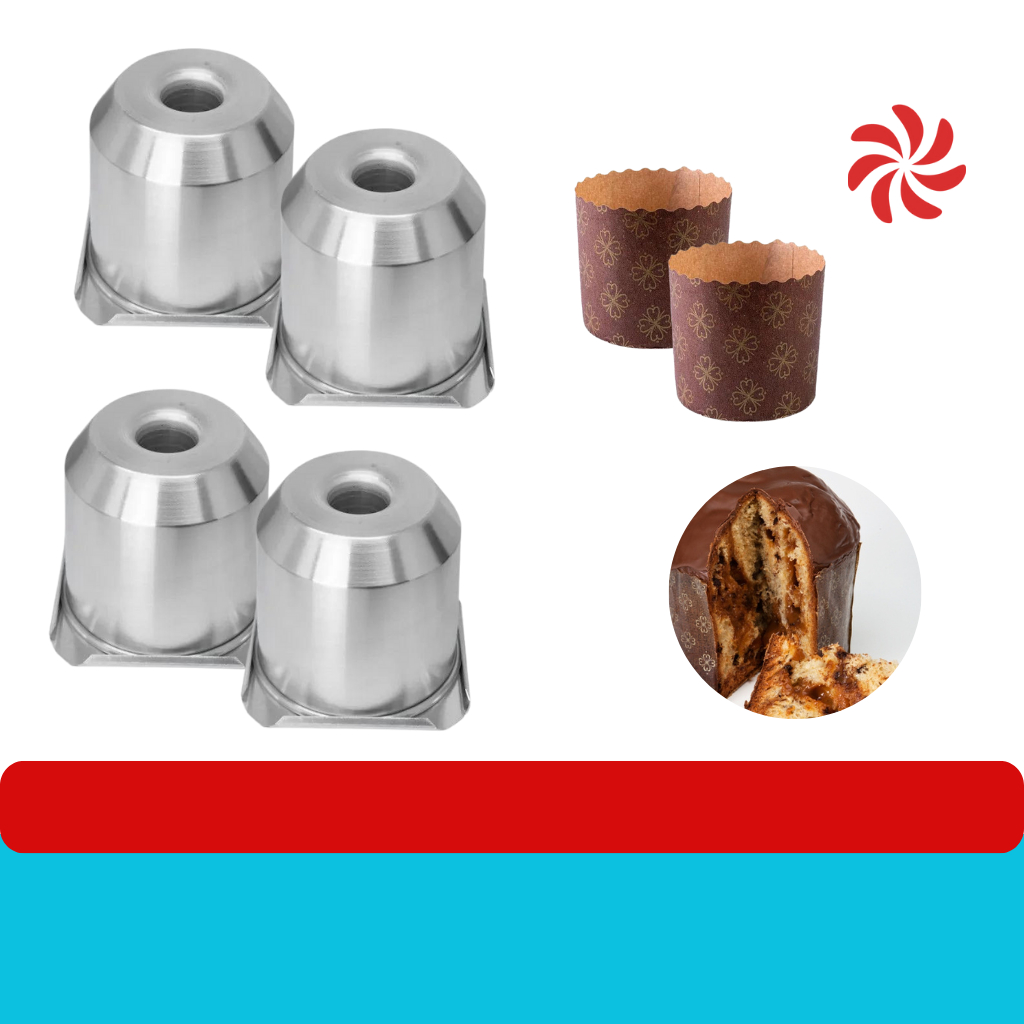 KIT ESPECIAL NATAL - 4 FORMAS PANETONE C/TAMPA + FORNEAVEIS 
