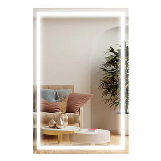 Espelho Retangular Jateado 60x80cm 3 Cores LED Touch Lapidado Luxo em Oferta na Shopee