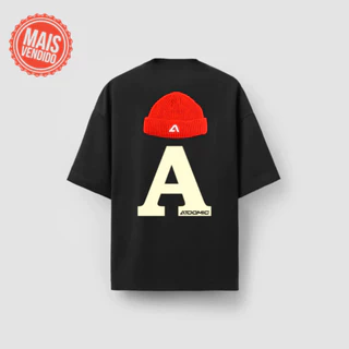 ATOOMIC 04 - Camiseta Masculina Oversized Premium 20.1 Touca A Streetwear Camisa Unissex