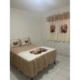 kit Colcha casal box 2,45m/ 2,55m mais cortina janela 2,40/ 1,60 decoração para quarto