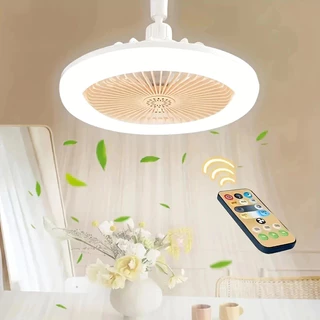 Ventilador De Teto Com Led Lâmpada Novo Com Controle Remoto Bordado Bivolt