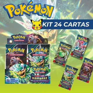Kit 24 Cartas Pokémon Máscaras do Crepúsculo