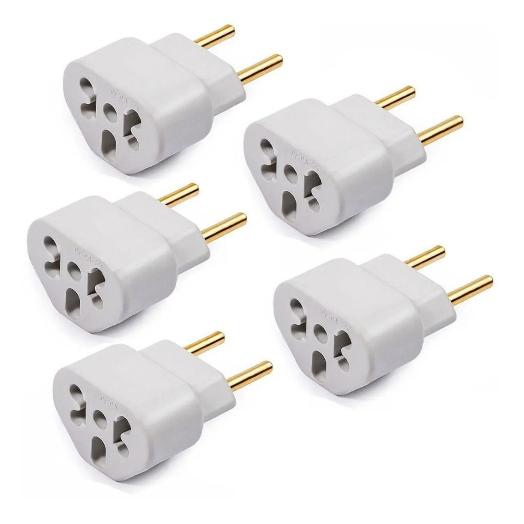 Kit 5 Adaptador Tomada Triangular 20a Para 10a Redutor Secador | Shopee ...