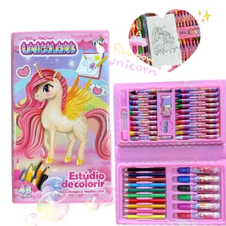 Estojo Escolar Maleta Para Pintura Infantil 48 Peças Lapis Tinta, Diversão, Pintura, Aprender