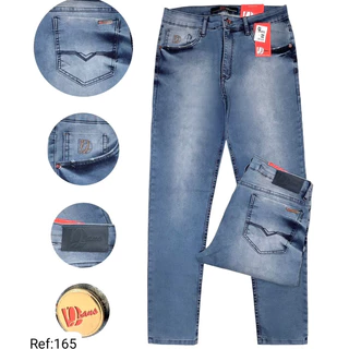 Calça Jeans Masculina Adulto Básica com Lycra Tendência