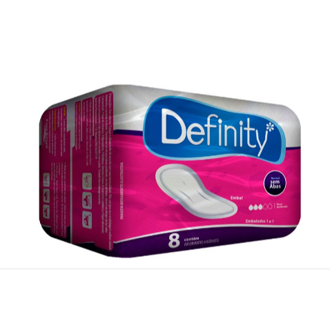 12 Pacotes ABSORVENTE DEFINITY SEM ABAS - 8 Un. | Shopee Brasil