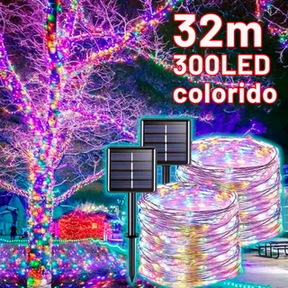 32M /10M Luzes de fada solares à prova d'água 8 modos para decoração Eid de Natal árvore de jardim