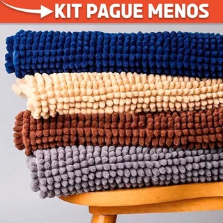 Kit 2 ou 4 Tapete de Banheiro Antiderrapante Bolinha Macarrão Várias Cores