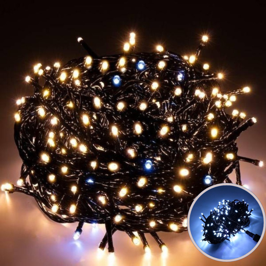 Cordão de luz pisca pisca fixa strobo 100 lampadas led 10m verde 110v decoração natalina iluminação