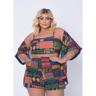 CONJUNTO KIMONO MODA PLUS SIZE