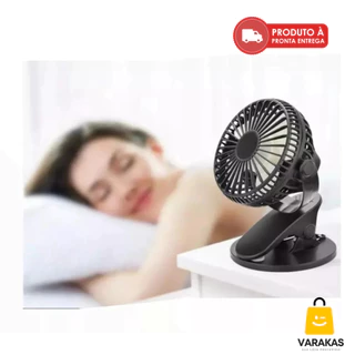 Ventilador Mini Portátil Recarregável Com Clip Para Carro Casa Berço