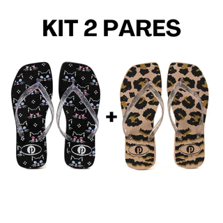 KIT 2 Pares Chinelo Feminino Confortável Macio