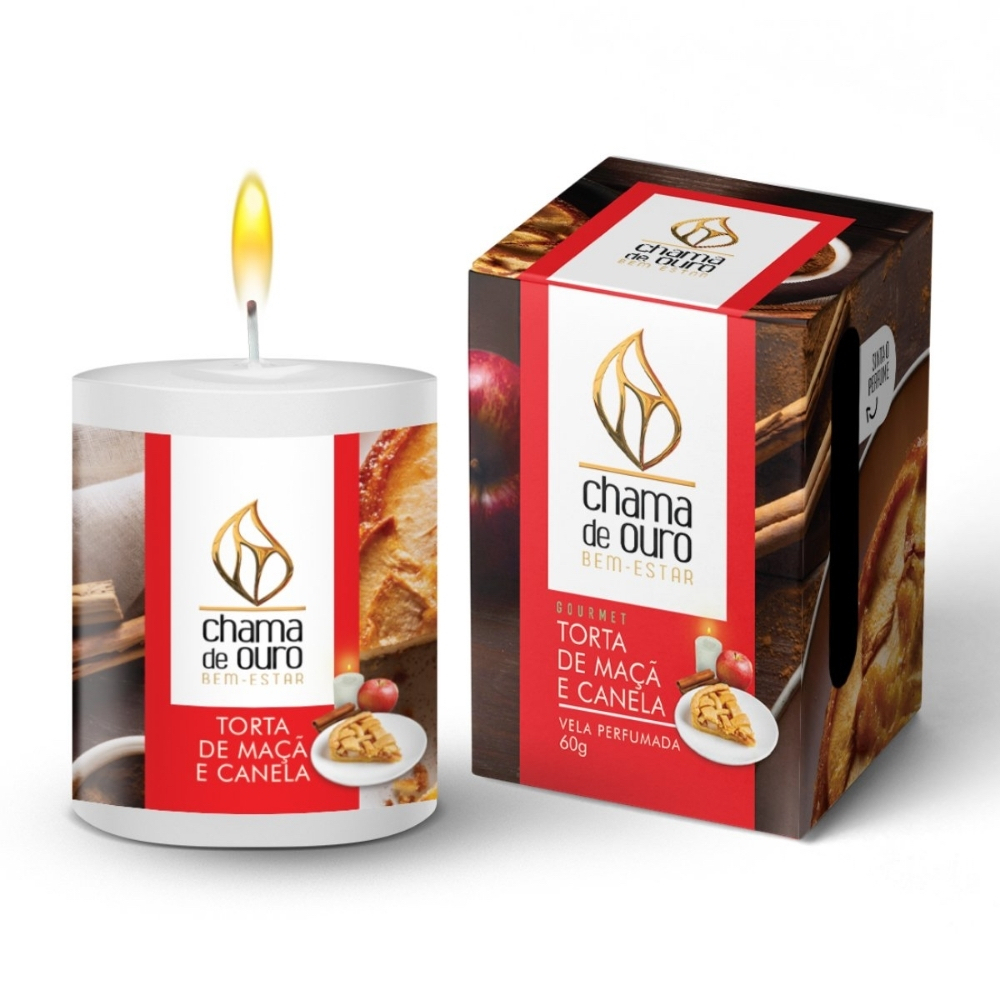 Vela Aromática Gourmet Torta de Maçã Chama de Ouro 60g