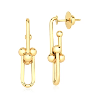 Brinco de Ouro 18k Elos Graduados em Oferta na Shopee