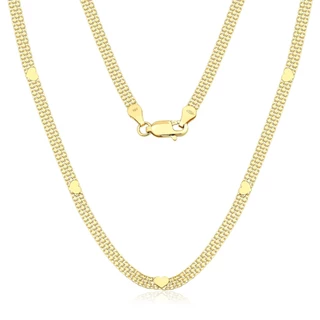 Corrente Feminina de Ouro 18k Bismark com Coração em Oferta na Shopee