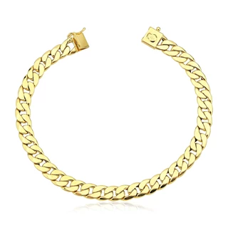 Pulseira Masculina de Ouro 18k Grumet com 21cm e 6mm em Oferta na Shopee